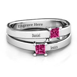 Double Princess Cut Ring