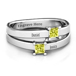 Double Princess Cut Ring