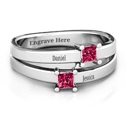 Double Princess Cut Ring