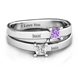 Double Princess Cut Ring