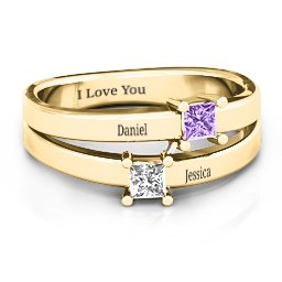 Double Princess Cut Ring