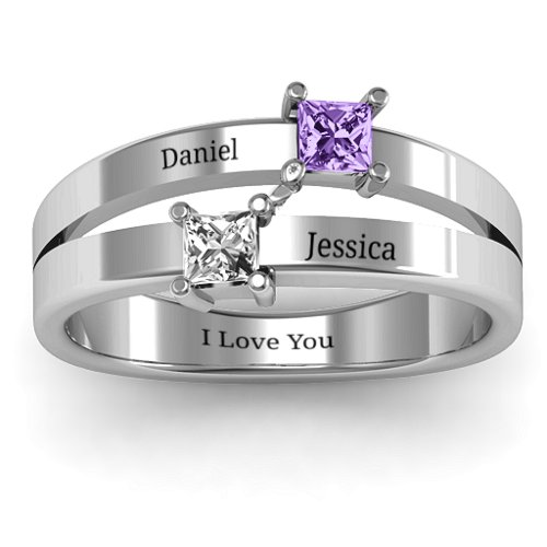 Double Princess Cut Ring