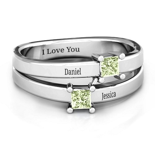 Double Princess Cut Ring