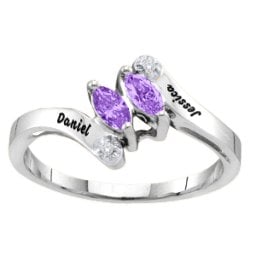 "Phantasie" Marquise Bypass Ring