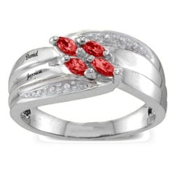 Angled 2-6 Marquise Ring