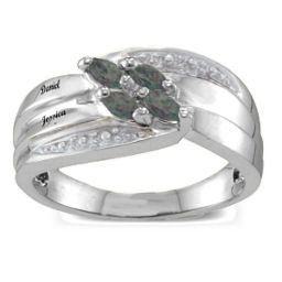Angled 2-6 Marquise Ring