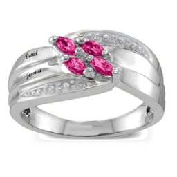 Angled 2-6 Marquise Ring