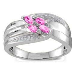 Angled 2-6 Marquise Ring