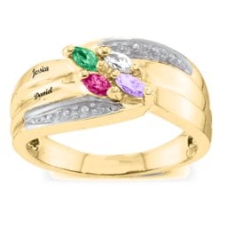 Angled 2-6 Marquise Ring