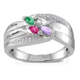 Angled 2-6 Marquise Ring