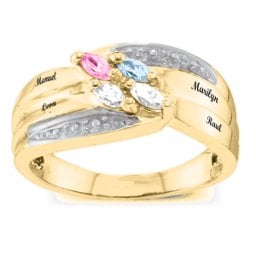 Angled 2-6 Marquise Ring