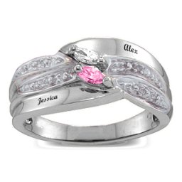 Angled 2-6 Marquise Ring