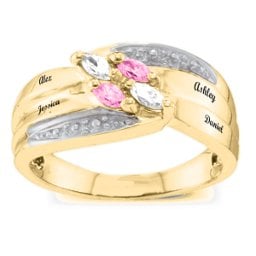 Angled 2-6 Marquise Ring