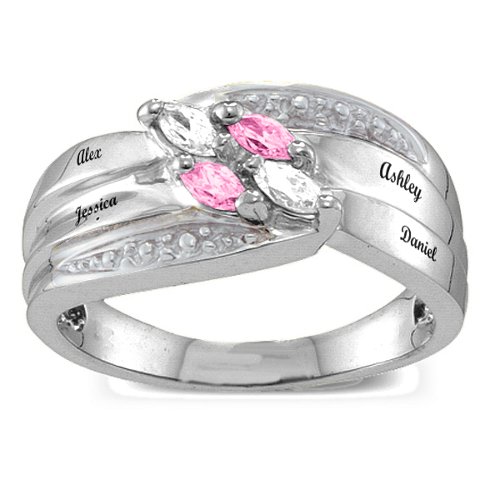 Angled 2-6 Marquise Ring