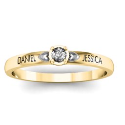 Heart Surrounded Solitaire Ring