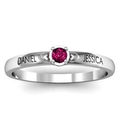 Heart Surrounded Solitaire Ring