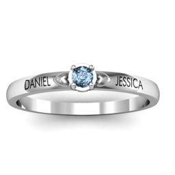 Heart Surrounded Solitaire Ring