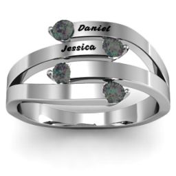 "Connection" Interwoven Stones Ring