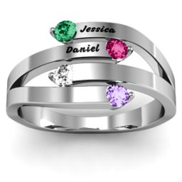 "Connection" Interwoven Stones Ring