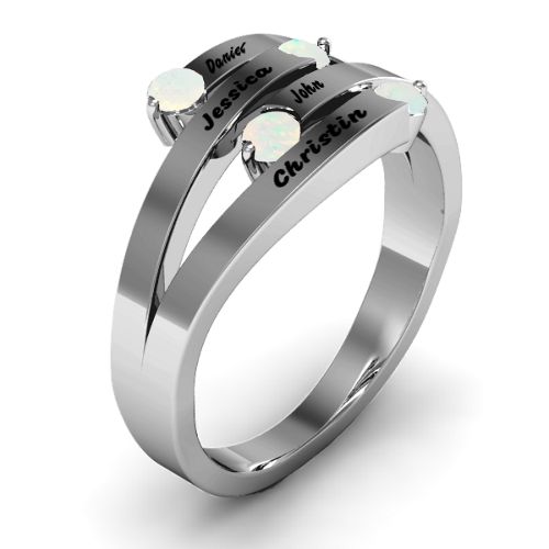 "Connection" Interwoven Stones Ring