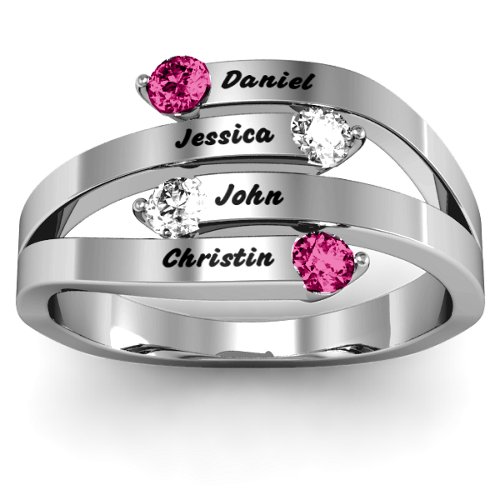 "Connection" Interwoven Stones Ring