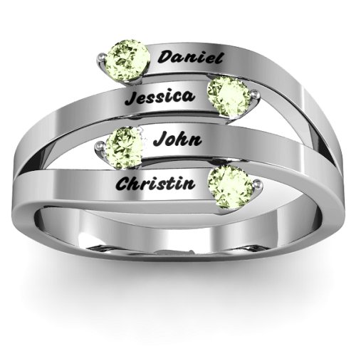 "Connection" Interwoven Stones Ring