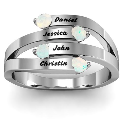 "Connection" Interwoven Stones Ring