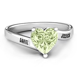 "Passion" Large Heart Solitaire Ring