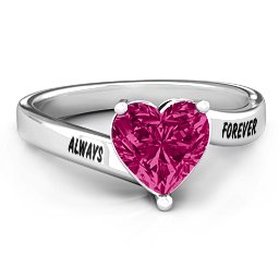 "Passion" Large Heart Solitaire Ring