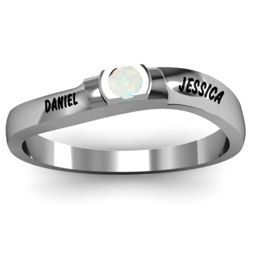 Open Bezel Set Swirl Ring