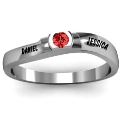 Open Bezel Set Swirl Ring