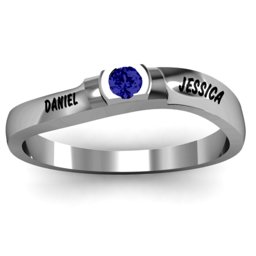 Open Bezel Set Swirl Ring