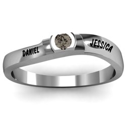 Open Bezel Set Swirl Ring