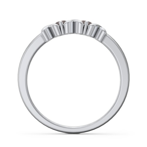Hugs & Kisses XOXO Ring with 2-5 Stones – Sterling Silver with Smokey Quartz