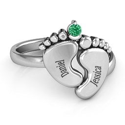 Toe-tally In Love Engravable Birthstone Footprint Ring