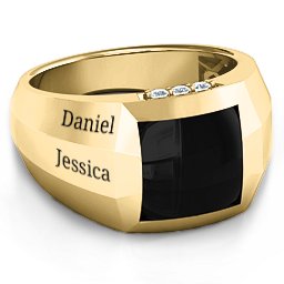 Engravable Statement 6-Stone Men's Ring