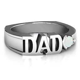 Greatest Dad Birthstone Men's Ring