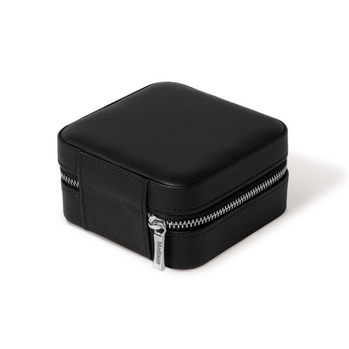 Personalised Square Travel Jewellery Case in Black