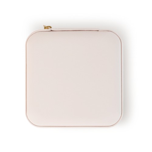 Personalised Square Travel Jewellery Case in Cream