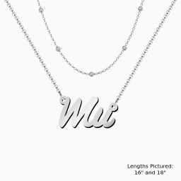 Personalised Name Necklace Layering Set with Ball Station Chain