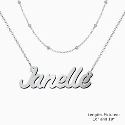 Personalised Name Necklace Layering Set with Ball Station Chain