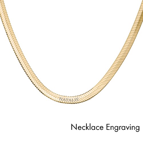Engravable Herringbone Chain and Bracelet Set in Yellow Ion-Plated Steel
