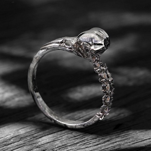 Carmilla - Crow Skull Ring – Sterling Silver