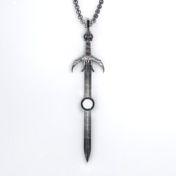 Carmilla - Sword of Hastur Pendant with Gemstone in 925 Sterling Silver with Opal
