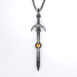 Carmilla - Sword of Hastur Pendant with Gemstone in 925 Sterling Silver with Citrine