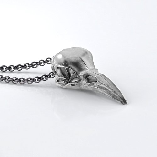 Carmilla - Crow Skull Pendant – Sterling Silver