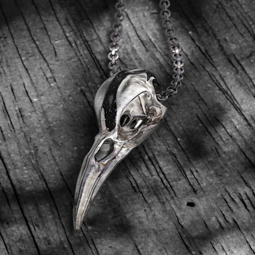 Carmilla - Crow Skull Pendant – Sterling Silver