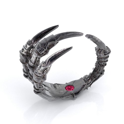 Carmilla - Claw Ring with Hidden Gemstone – Sterling Silver with Ruby