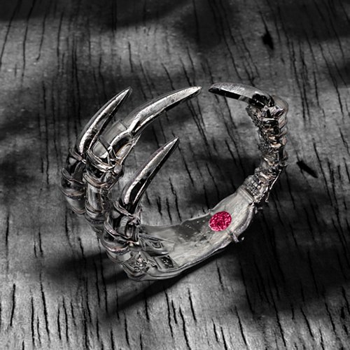 Carmilla - Claw Ring with Hidden Gemstone – Sterling Silver with Ruby
