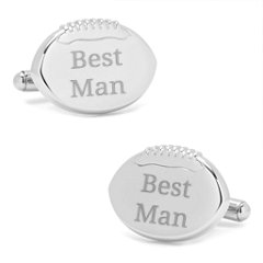 Engravable Football Cufflinks – Stainless Steel